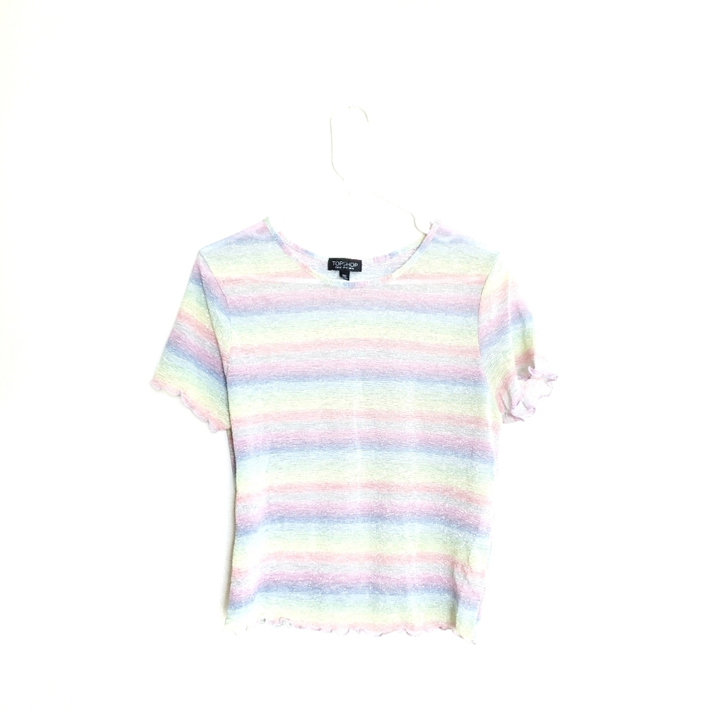 Colorful Glitter Sheer Topshop Tee